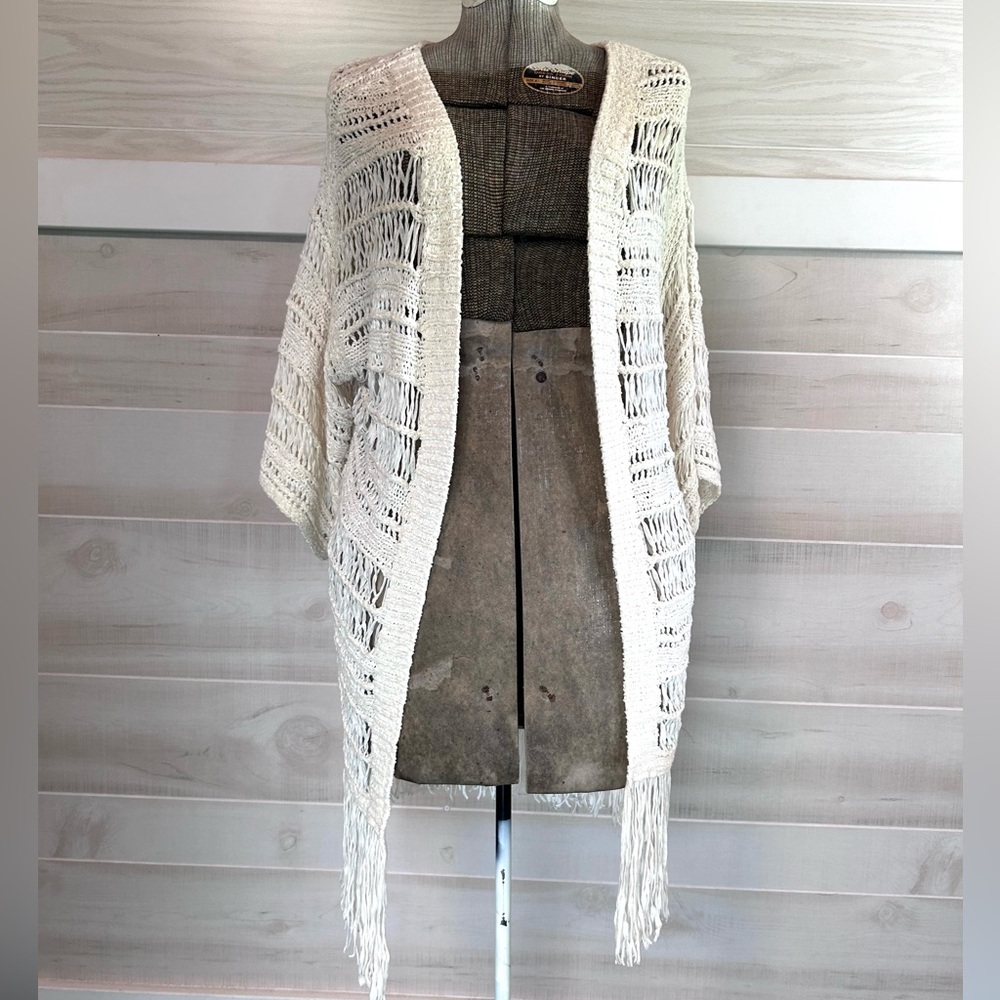 American Eagle crocheted cardigan/duster SZ S
